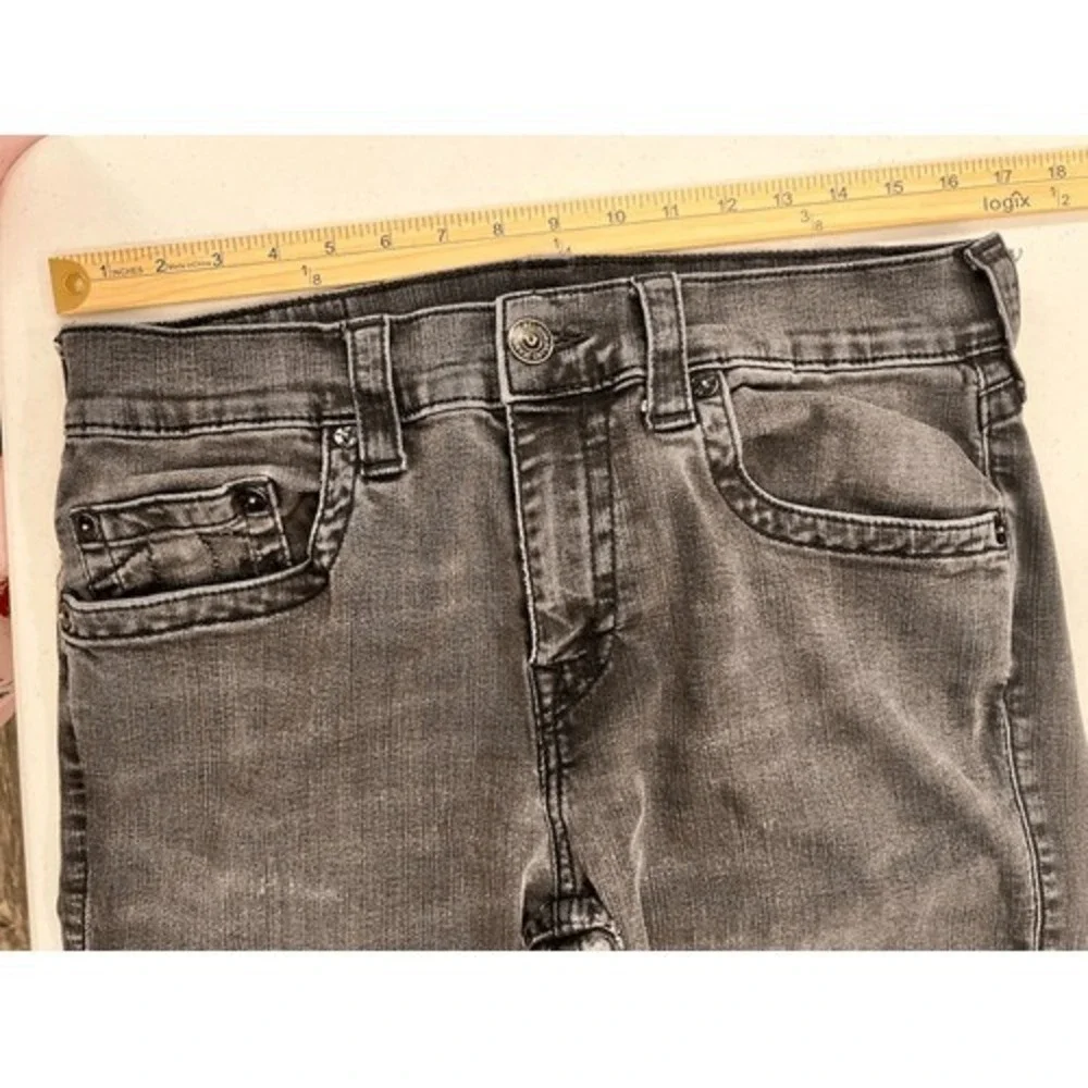 True Religion Devin Loose‎ Straight Leg Washed Black Jeans Size 33x29 Y2K Stack